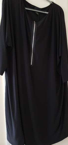 Lane Bryant Dress Black 26/28 Exposed Zipper - Picture 2 of 4